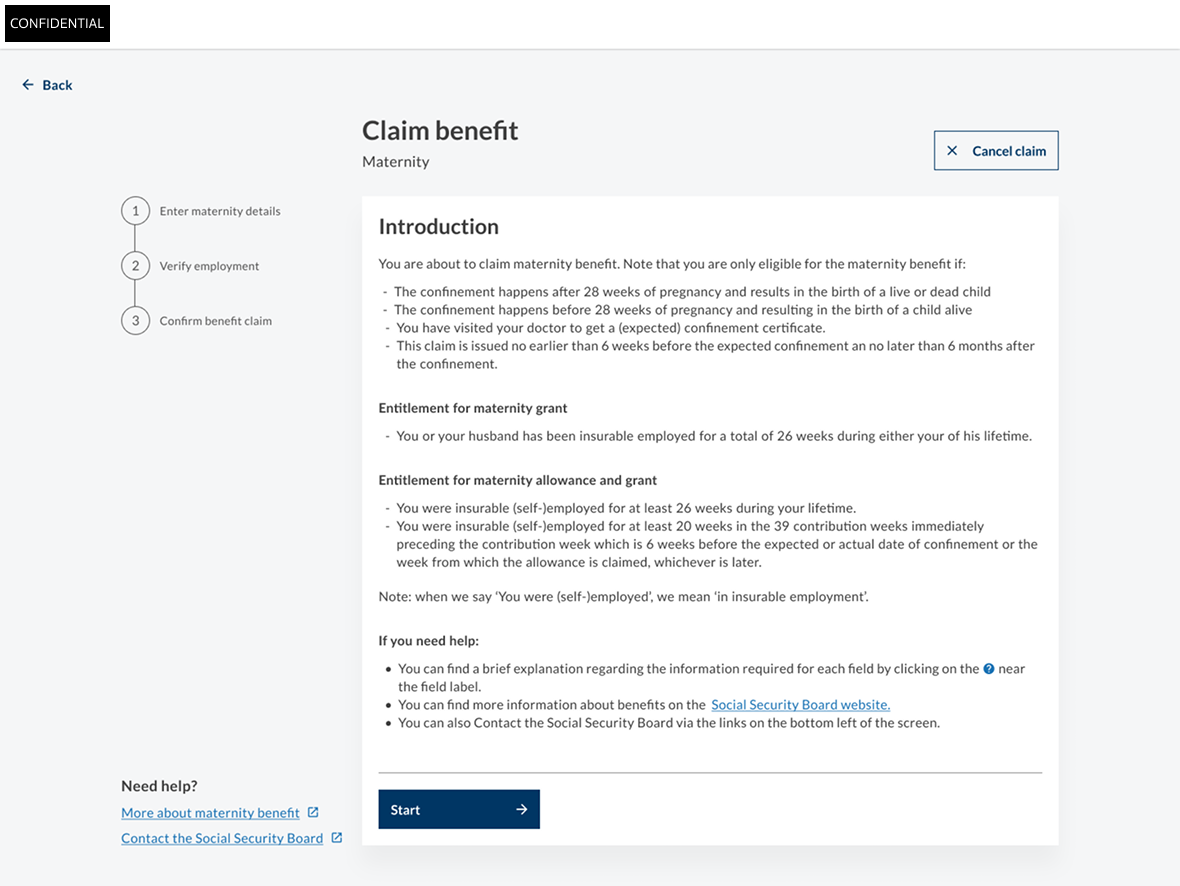 MBS - Online portal - Claim benefit - Introduction